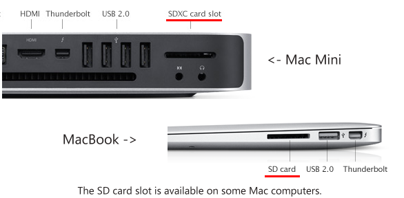 macbook sd card slot